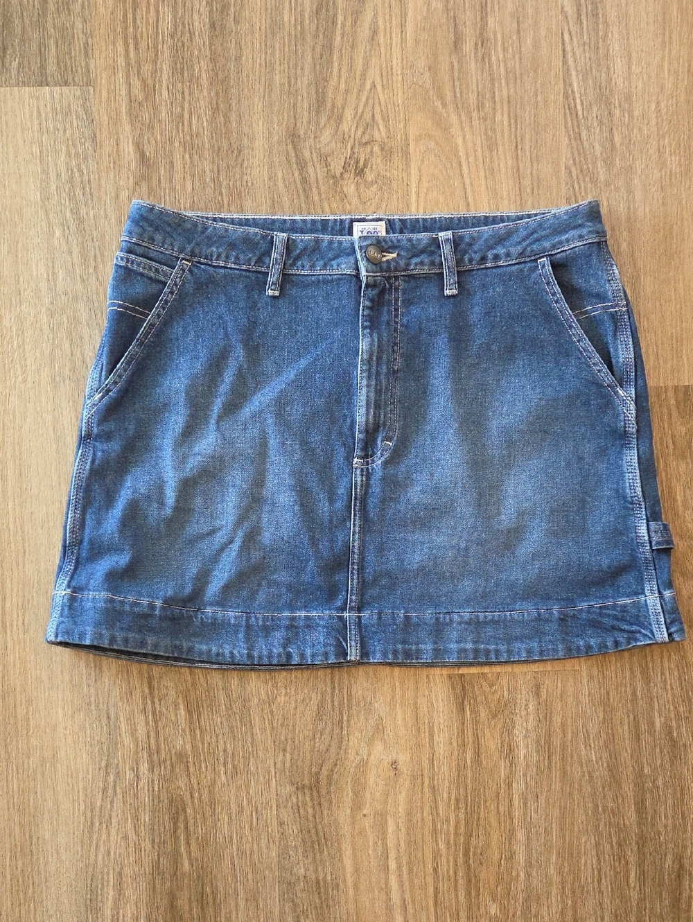 Lee Blue Denim Mini Skirt Size 14